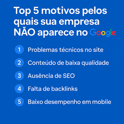 - https://marenzo.us/top-5-motivos-pelos-quais-sua-empresa-nao-aparece-no-google/